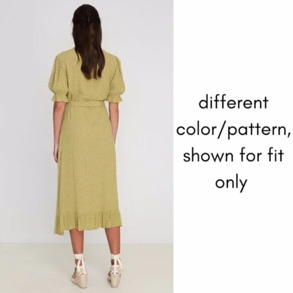 Faithfull The Brand Abbey Wrap Le Cinq Animal Print Midi Dress NWT Size 4/Small - Picture 4 of 12